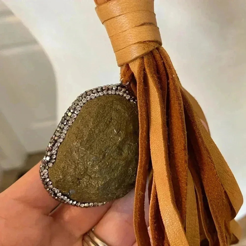 High End Statement Long Necklace Southwestern Lea… - image 6